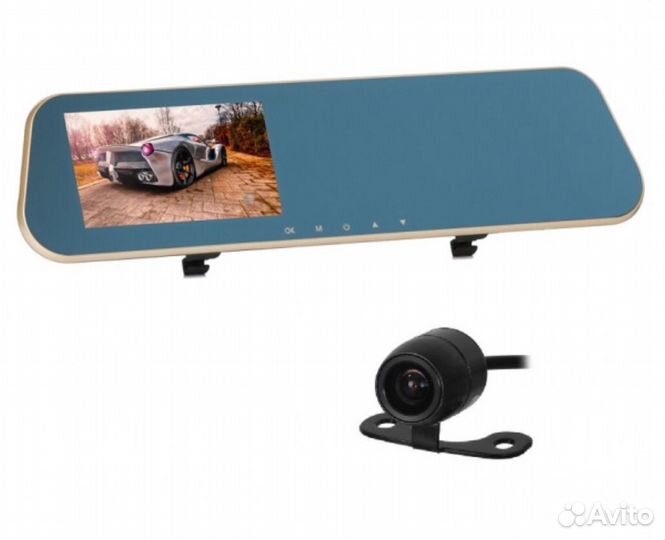 Автовидеорегистратор зеркало+камера заднего вида