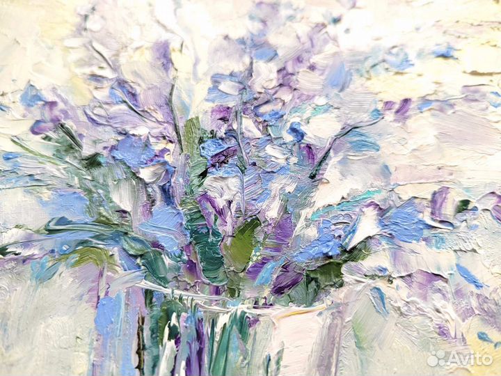 Лаванда в вазе картина маслом