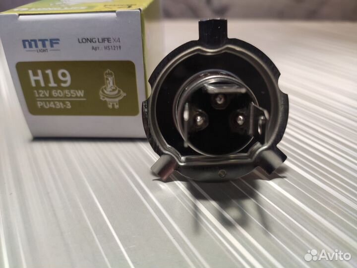 Галогенная лампа H19 MTF 12V 60/55W +30