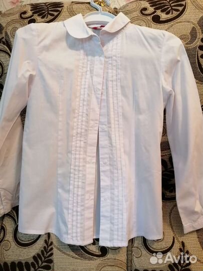 Рубашка белая для девочки 128