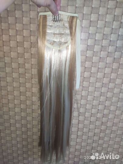 Шиньон, хвост, искусственные волосы 56см