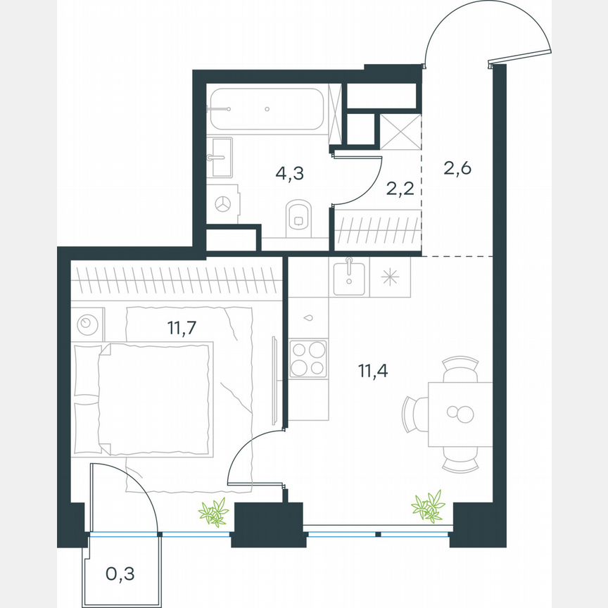 1-к. квартира, 32,5 м², 13/64 эт.