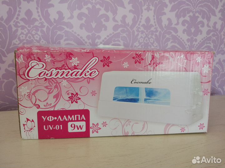 Лампа уф 9 ватт для геля розовая (UV-01)