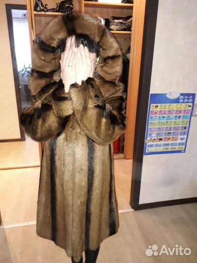 Шуба из сурка с отделкой из норки