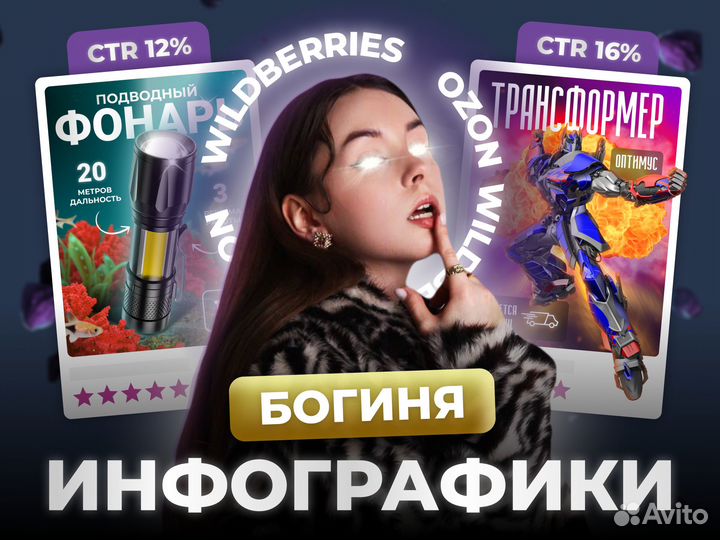 Инфографика WB & Ozon — дизайн карточек товара