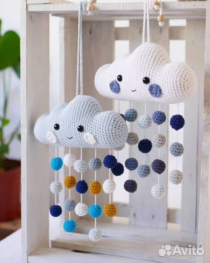 Облачко - подвеска в детскую кроватку или коляску