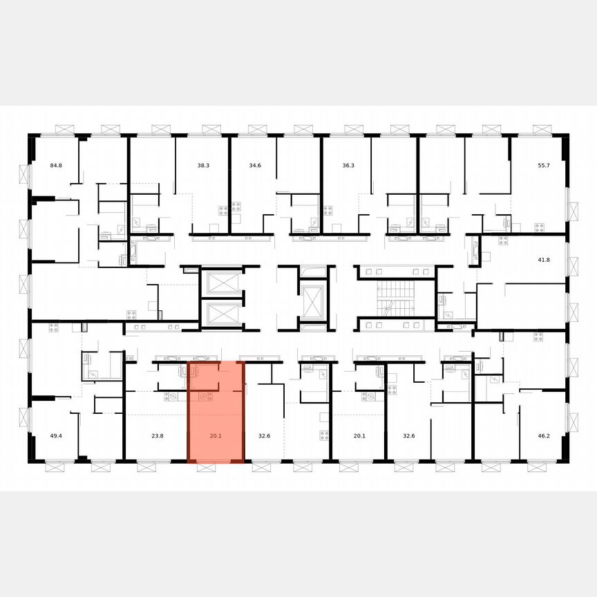 Квартира-студия, 20,1 м², 20/24 эт.