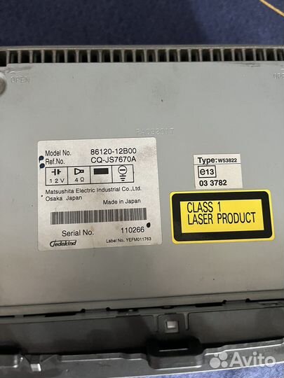 Магнитофон на toyota corolla e150