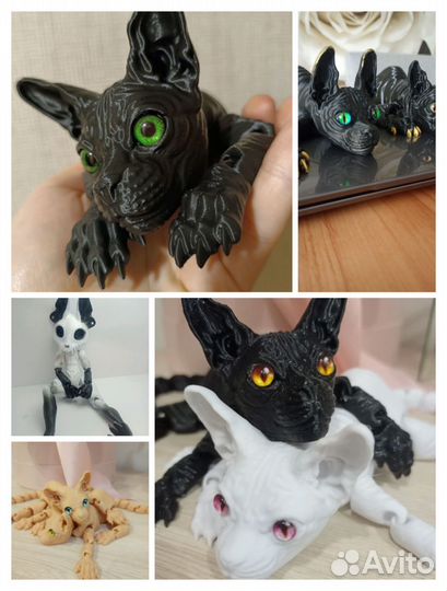 Котенок сфинкс(большой)и(маленький) на 3Д принтере