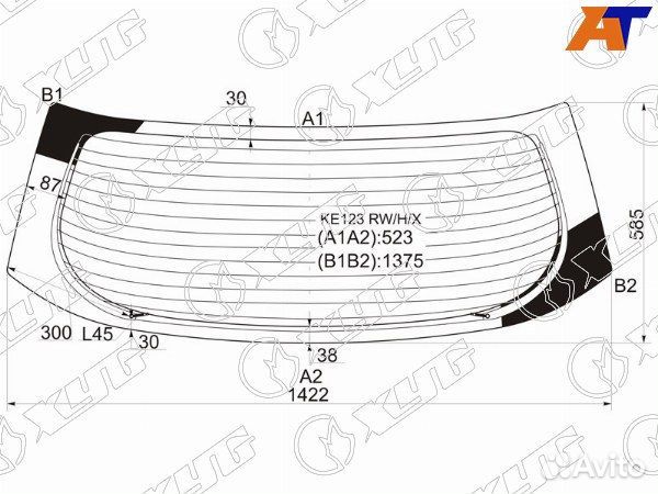 Стекло заднее toyota allex