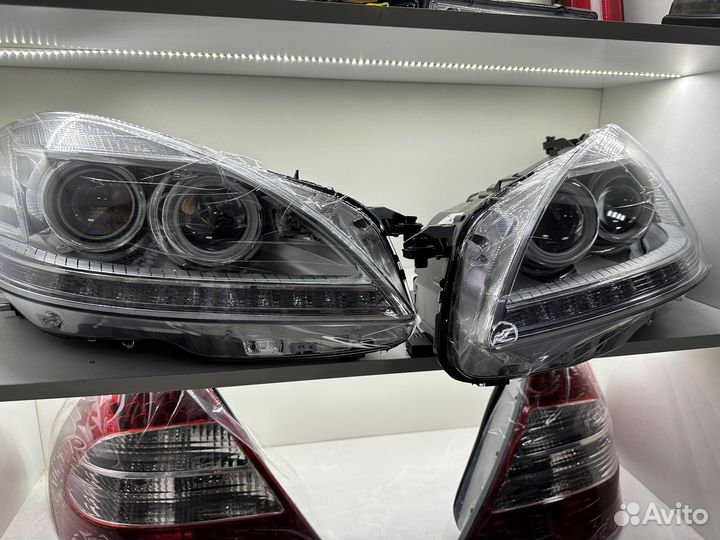 Mercedes benz W221 передние фары рестайлинг