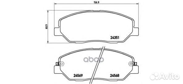 Колодки тормозные дисковые перед P30036 Brembo