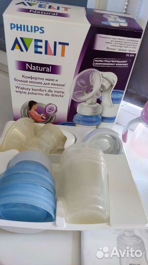 Philips Avent молокоотсос ручной + бутылочки