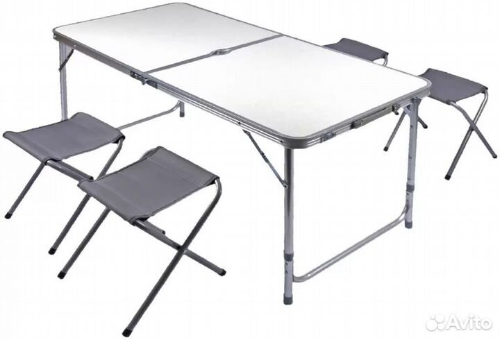 Стол походный складной и 4 стула