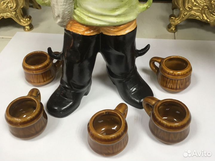 Статуэтка штоф Рыбак с уловом Германия винтаж