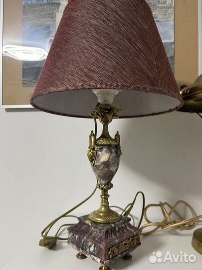 Настольная лампа бронза мрамор латунь