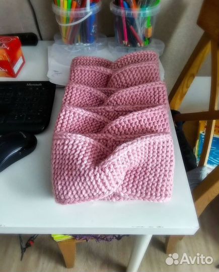 Повязка на голову вязаная ручная работа