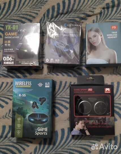 Беспроводные спорт наушники А6, К-55 и другие