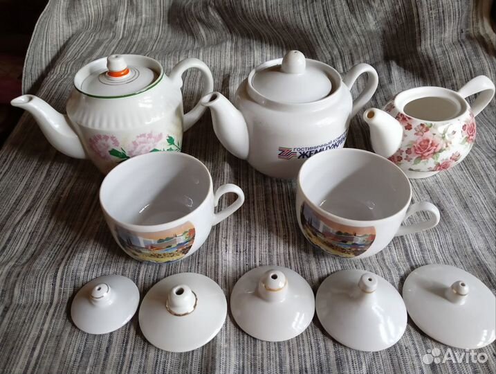 Чайники заварочные, чашки и крышки для чайников
