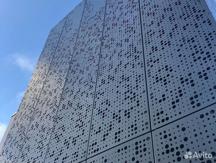 Перфорированные фасадные кассеты из оцинкованной стали
