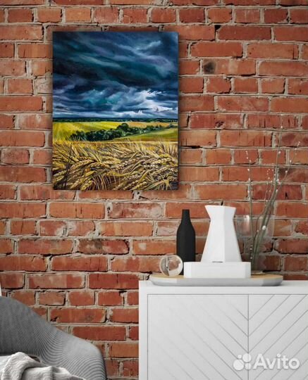 Картина маслом Пшеничные поля Пейзаж