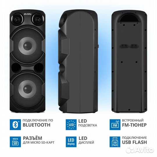 Портативная акустика Sven PS-750 80 Вт