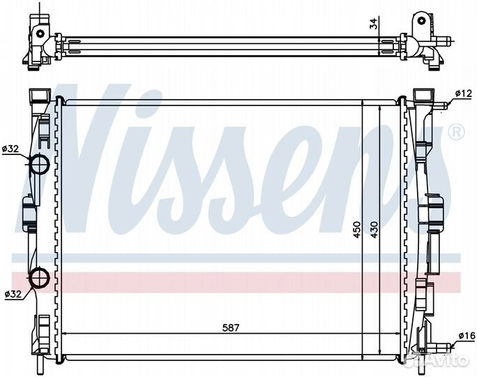 Радиатор двигателя renault megane 1.9 dCi 02