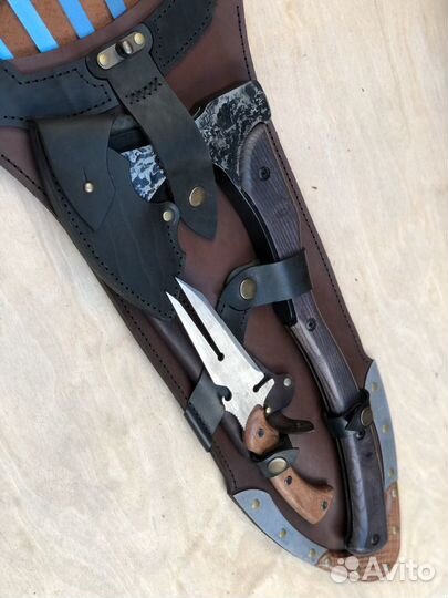 Шампура в кожаном чехле для подарок