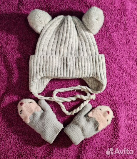 Комплект шапка и рукавички