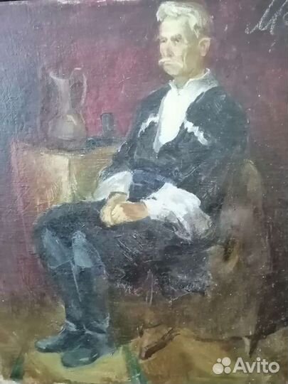 Старинная картина, холст, масло