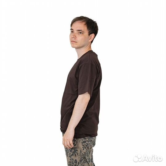 62749 Футболка однотонная коричневый