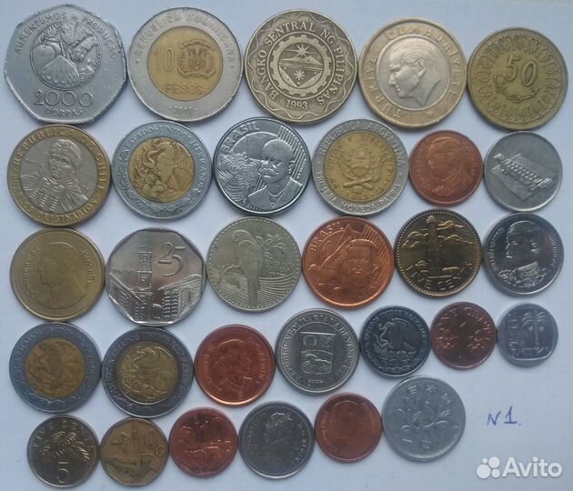 Оптовый лот 30 монет мира №1 без повторов