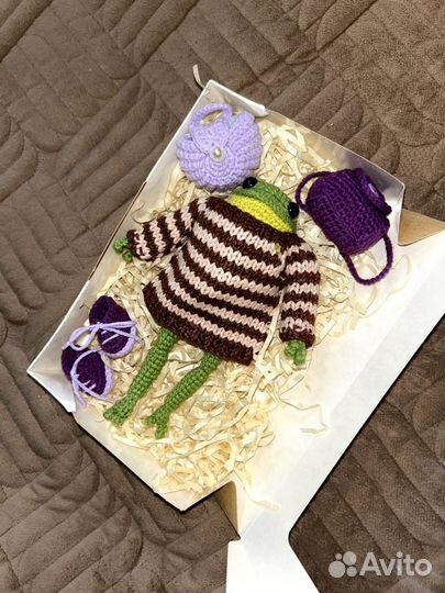Лягушка Хьюго ручная работа крючком игрушка