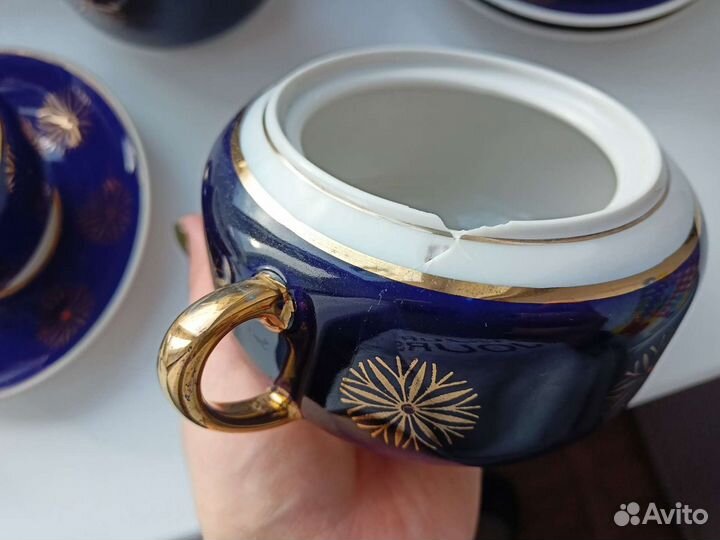 Чайный сервиз кобальт Довбывшский фз 1960-1990гг