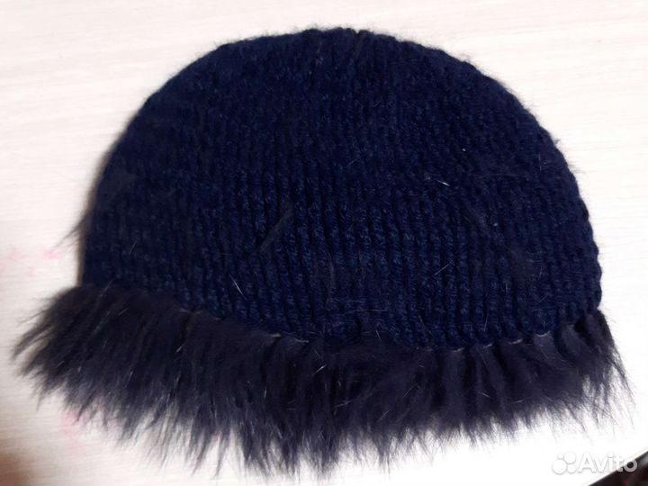 Шапка женская из меха вязаная