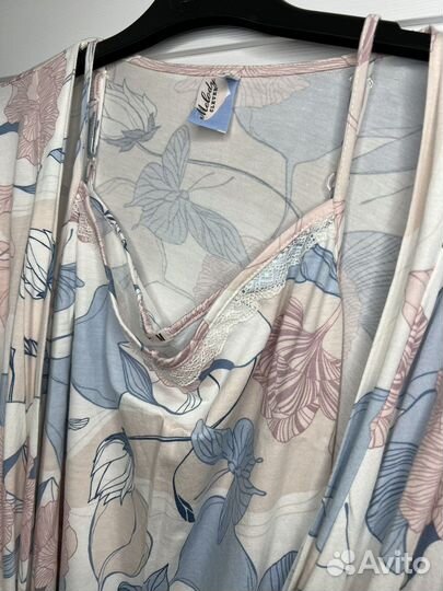 Халат+сорочка жен 46р новое