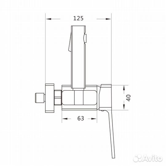 Гигиенический душ со смесителем Rose R1505H-1, черный