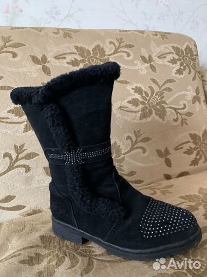 Сапоги из натуральной замши, р36