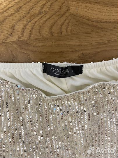 Брюки с пайетками золотые L (48)