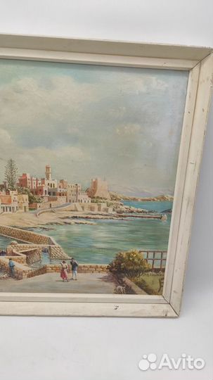 Антикварная картина Италия, размер в раме 45,5
