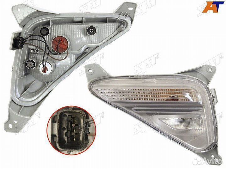 Поворот в задний бампер + птф KIA cerato 18-21 RH