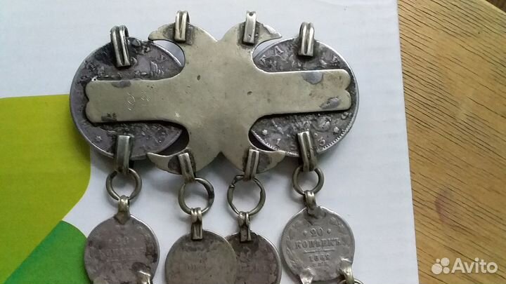 Подвеска старинная конец 19 века серебро