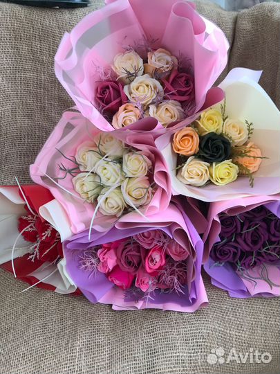 Букет из мыльных роз