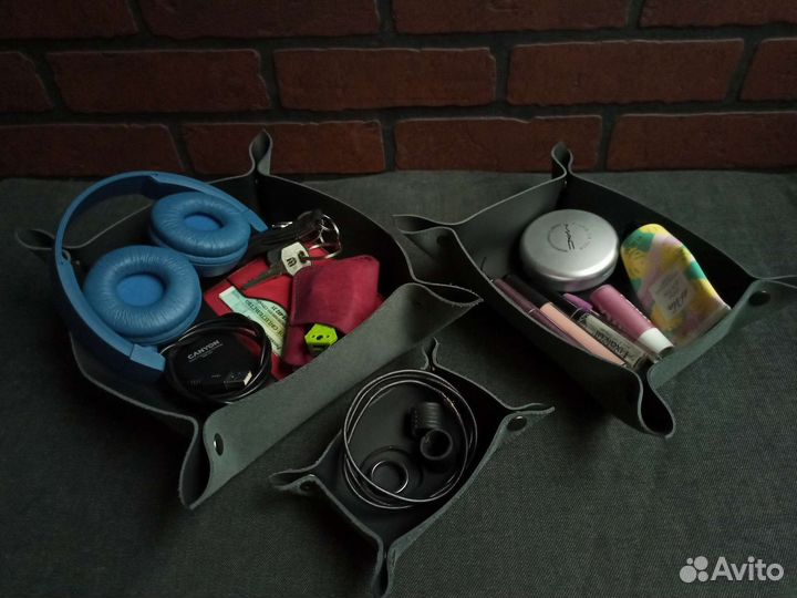 Кожаная тарелка для мелочей