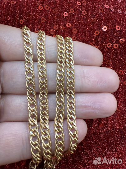 Цепь из желтого золота 585 пробы Ромб 50 см