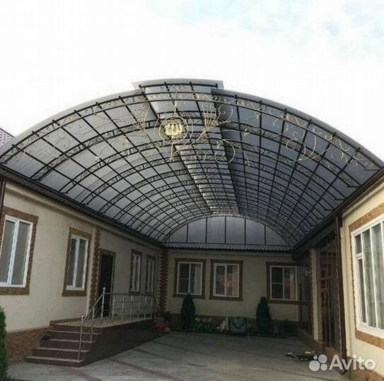 Кованные навесы из поликарбоната