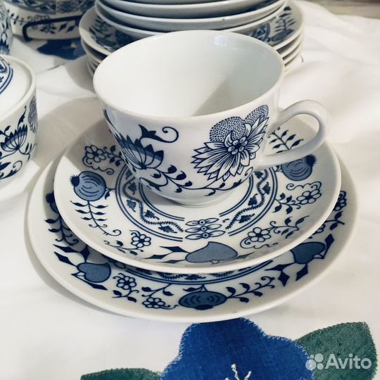 Сервиз чайный Луковый узор Чехия Bohemia Богемия