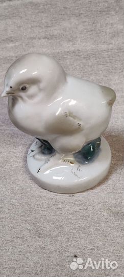 Цыпленок. Гжель. Статуэтка Фарфоровая