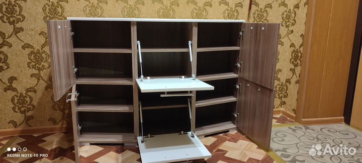 Большая обувница - тумба в прихожую, с зеркалом