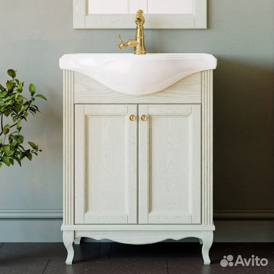 Тумба с раковиной ValenHouse Эллина 65 слоновая ко